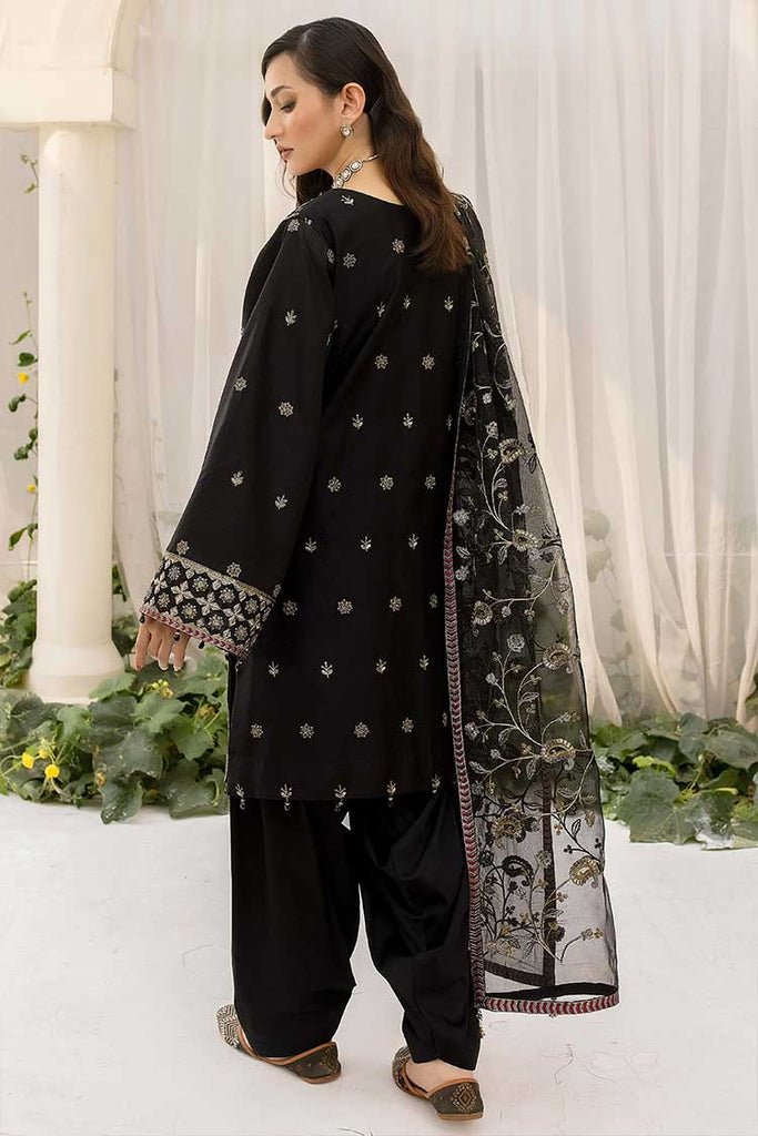 Meem - D 04 Black Smoke Luxury Cotton Sateen Handwork Collection