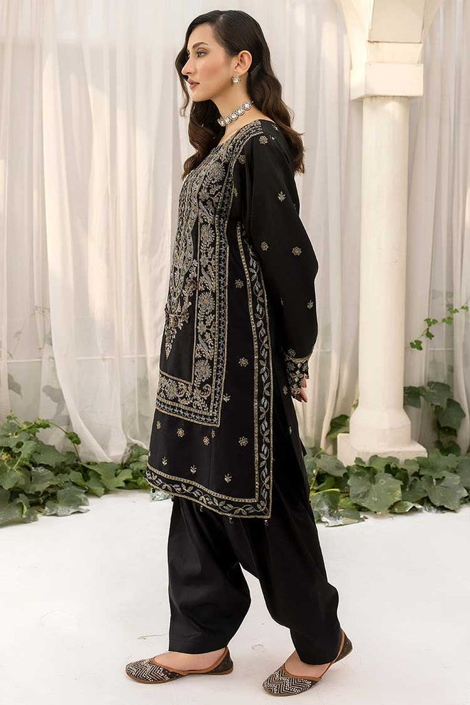 Meem - D 04 Black Smoke Luxury Cotton Sateen Handwork Collection