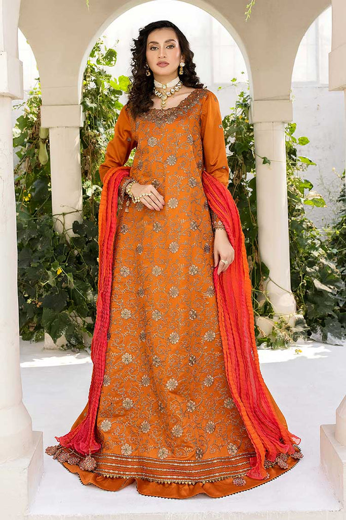 Meem - D 05 Brunt Orange Luxury Cotton Sateen Handwork Collection