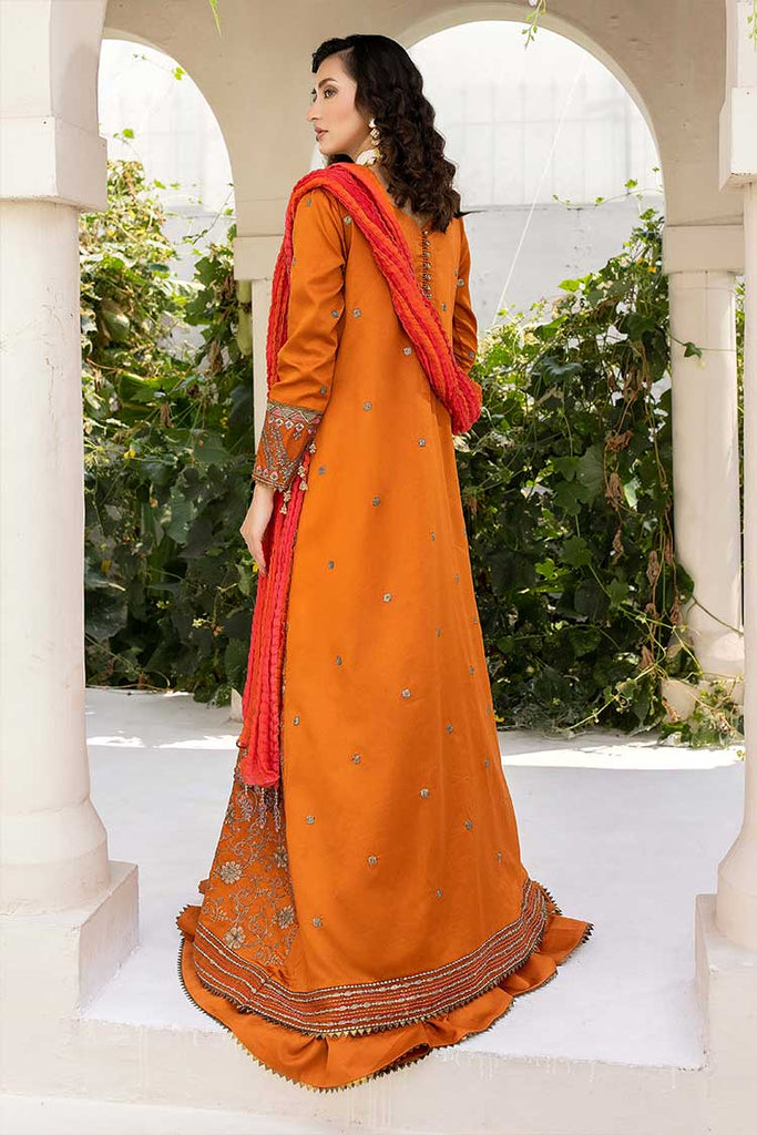 Meem - D 05 Brunt Orange Luxury Cotton Sateen Handwork Collection