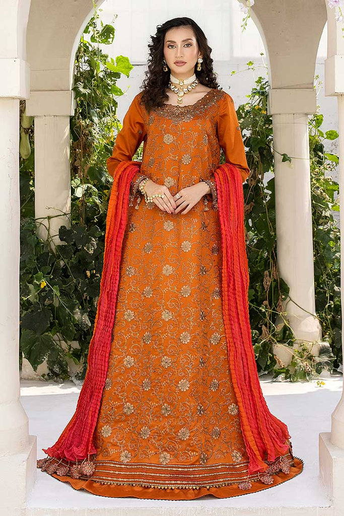 Meem - D 05 Brunt Orange Luxury Cotton Sateen Handwork Collection