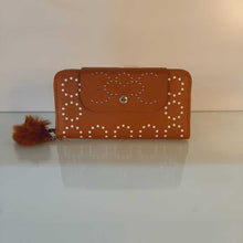 Load image into Gallery viewer, Zipper Wallet Purse With Pompom - Brown - W03