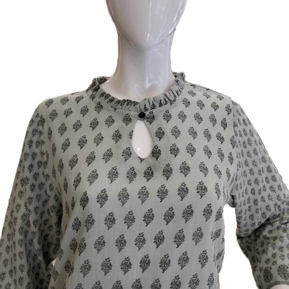 Printed Linen Kurti For Women - BGK07