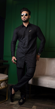 Load image into Gallery viewer, ER 614 Black Linen Men&#39;s Co Ord Sets