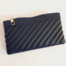 Load image into Gallery viewer, Double Zip Soft Leather Wallet - Navy - W07