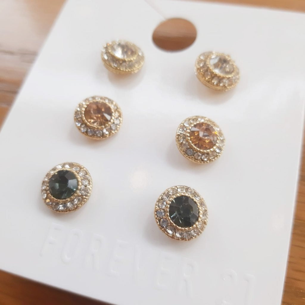 Pack of 3 - Stud Earrings Set - AGS06