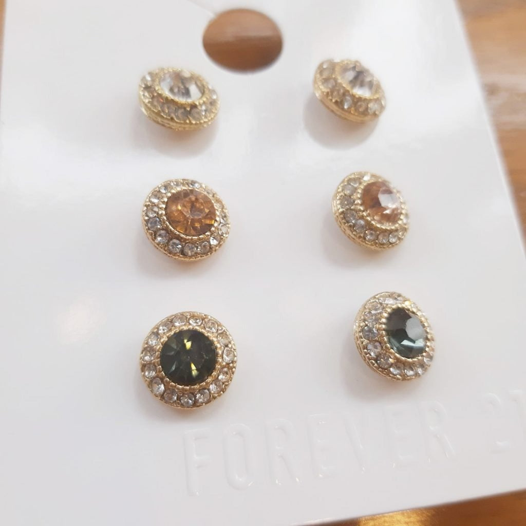 Pack of 3 - Stud Earrings Set - AGS06