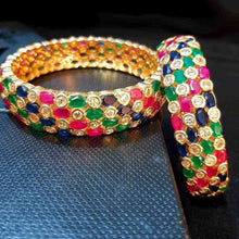 Load image into Gallery viewer, Indian Bangles With Ruby - Pack of 2 - Gold - ZB06