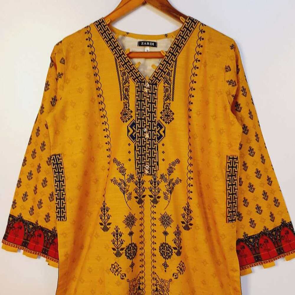 Yellow Khaddar Shirt - ZK224