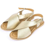 Plain Gold Peshawari Chappal