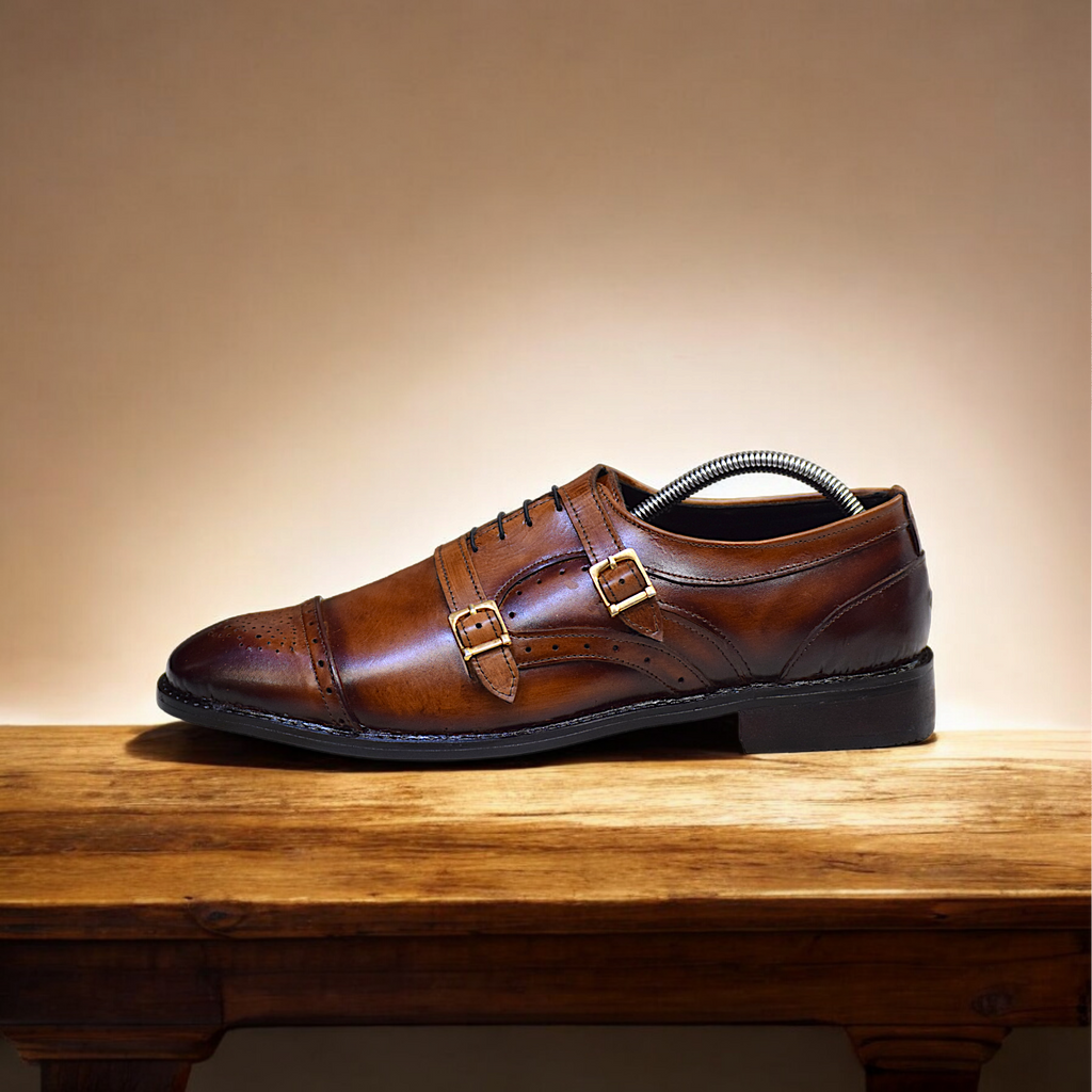 ER S 107 The Two Towers Monk Leather Shoes For Men