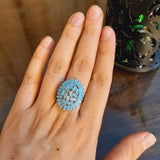 Silver Ring With Blue Stones - AR289