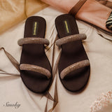 Smoky Two Strap Diamanté Slides