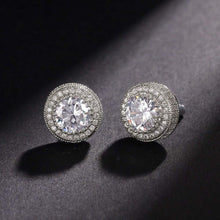 Load image into Gallery viewer, AAA Zircon - Glowing Round Earring - Silver - AE218